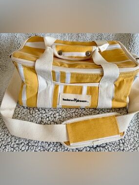 Business & Pleasure Co. Yellow Stripe Canvas Cooler Bag